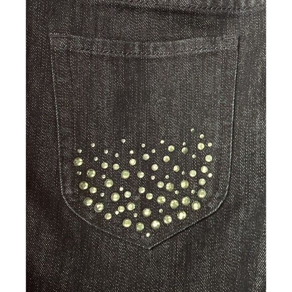 Chico's Platinum Charm Dark Wash Rhinestone Embellished Jeans Size 1.5 Regular - Picture 13 of 14